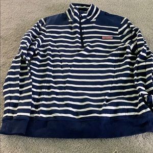 blue and white striped shep shirt